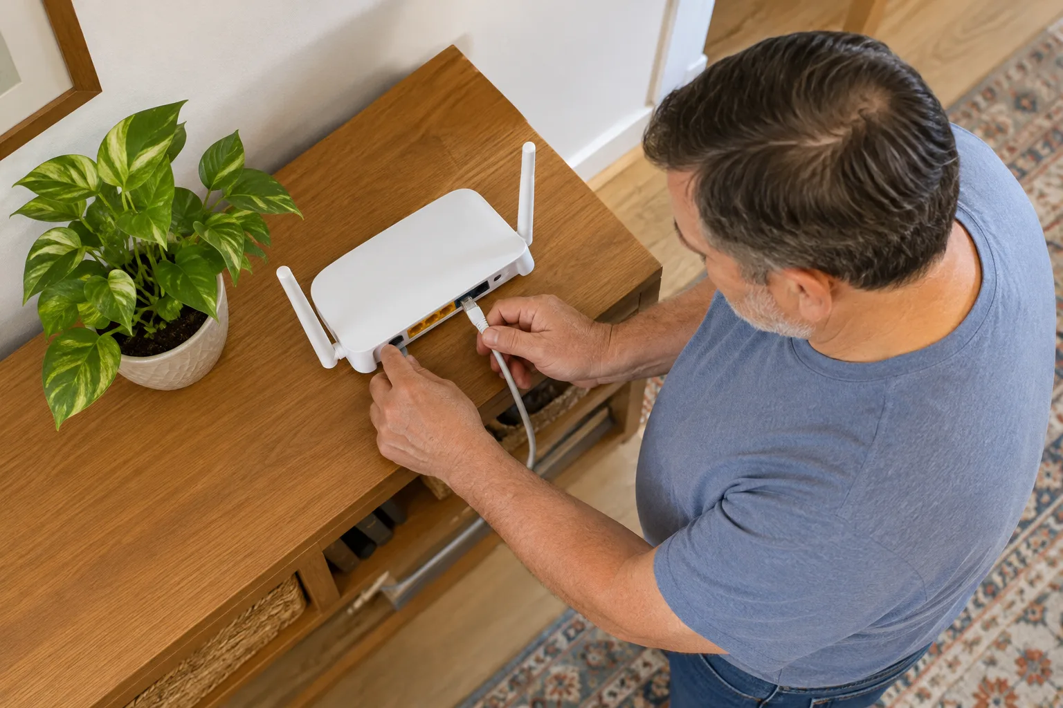 Підключення кабелю до домашнього роутера Підключення Ethernet-кабелю до домашнього роутера